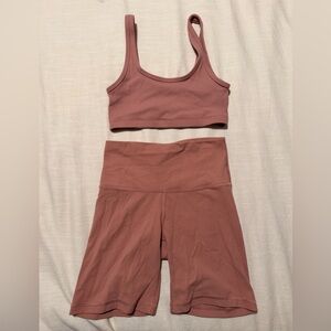Aritzia Sports Bra and Biker Shorts Set